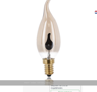 Led Filament Kaars met vlam-effect Amber