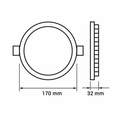 Led downlight rond 3000-6000K 16W