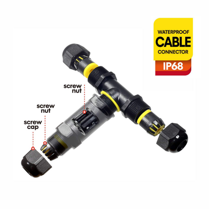 Waterproof kabel connector T