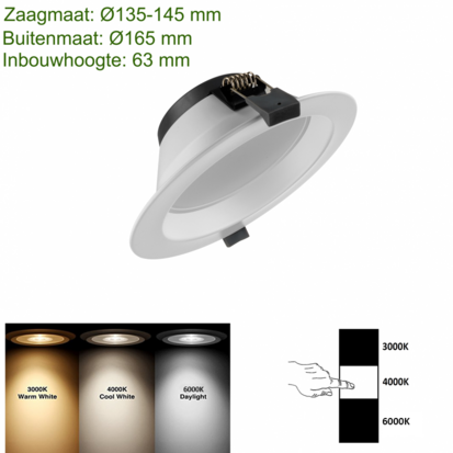 Led downlight 3 color 18W