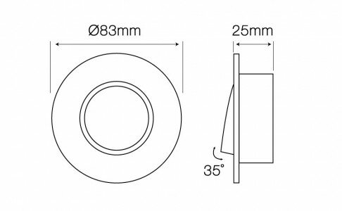 Inbouwspot Aluminium rond gezandstraald