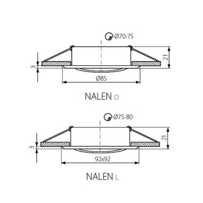 Inbouwspot Kanlux NALEN O Aluminium