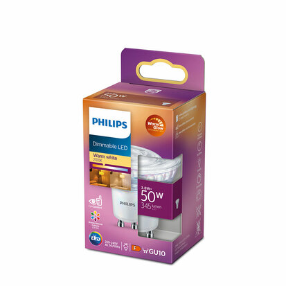 Philips dimbare GU10 warm glow 3,8W-2700K 