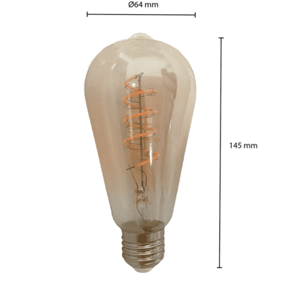 Led Filament E27 Edison Amber-dim to warm