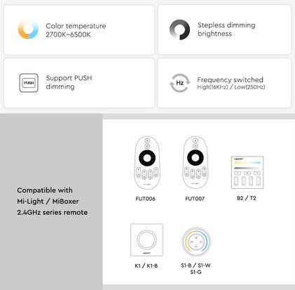 Led Controller Dual white+Single Color