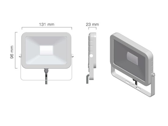 LED Bouwlamp 10W afmetingen