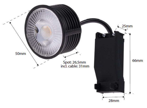 Tronix Dimbare led spot zwart 5W