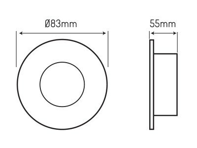 Inbouwspot Zwart rond IP44 met glas