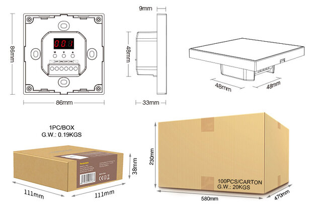 Miboxer DALI 3 in1 Touch Panel (DT8)