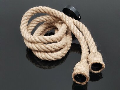 Scheepstouw hanglamp 1,5M met 2 fittingen Scheepstouw hanglamp 1,5M met 2 fittingen