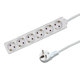 Tafelcontactdoos zesvoudig wit